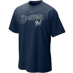  Nike Milwaukee Brewers Navy Blue Outta The Park T shirt 