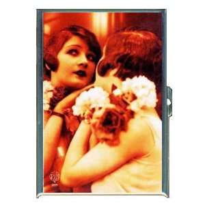 1920s FLAPPER IN MIRROR ID Holder, Cigarette Case or Wallet: MADE IN 