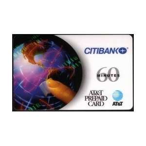 Collectible Phone Card: 60m Citibank (World Globe & Dialing Finger 