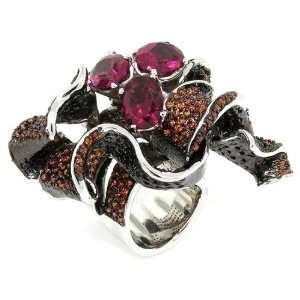  Showstopper   Flamboyant Cocktail Ring w/Ruby & Organge 