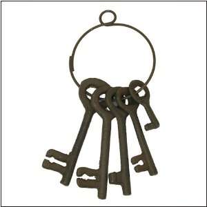   2 Sets of Five Cast Iron Jailer Keys On Rings