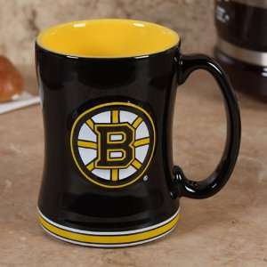  NHL Boston Bruins Black 15oz. Ceramic Relief Mug: Sports 