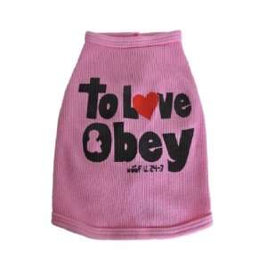 Ruff Ruff and Meow Dog Tank Top, To Love and Obey, Pink, Extra Large