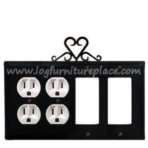   Wrought Iron Heart Quad Outlet/Outlet/GFI/GFI Cover: Home Improvement