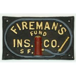  Firemans Fund Ins Co Cast Iron Plaque: Everything Else