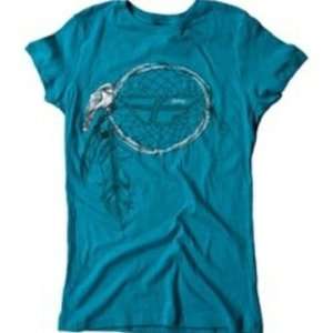   Moto Feather T Shirt. All Cotton. White or Teal. 356 0184: Automotive