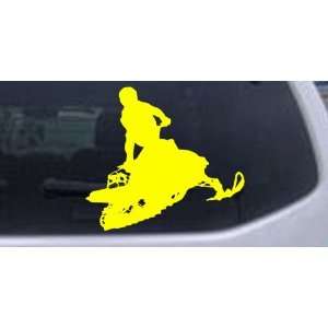 Snowmobile Trick Sports Car Window Wall Laptop Decal Sticker    Yellow 