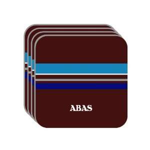 Personal Name Gift   ABAS Set of 4 Mini Mousepad Coasters (blue 