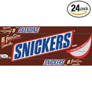 Mars Snickers Fun Size 8 Pk , 4.62 Ounce Bag (Pack of 24):  