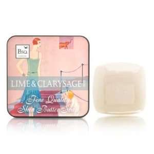   Bsq. Lime & Clarysage for Women 100g Shea Butter Soap in Tin: Beauty