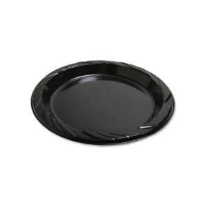  GJO10427   Plastic Plates, Round, 6 Plate, 125/PK, Black 