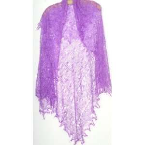    Russian Orenburg Lace Knitted Shawl PURPLE (#1178) 