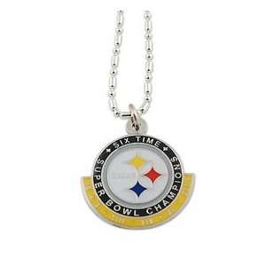  Pittsburgh Steelers Six Time Champs Charm Necklace Sports 