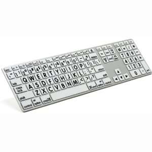  Apple Keyboard   Large Print White Keys with Black Print 