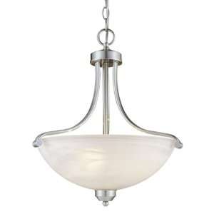   Light 20ö Brushed Nickel Pendant with Etched Marble Glass 1426 84