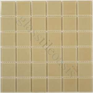   Sand 1 x 1 Cream/Beige Crystile Solids Glossy Glass Tile   14640