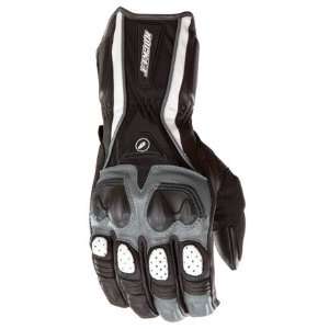   Mens Leather Motorcycle Gloves Gunmetal/Black Medium M 9056 1603