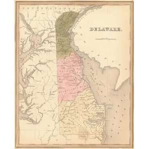  Bradford 1841 Antique Map of Delaware: Office Products