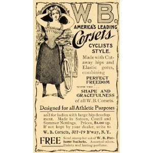 1897 Ad W. B. Corset Cyclist Bicycle Fashion Clothing   Original Print 