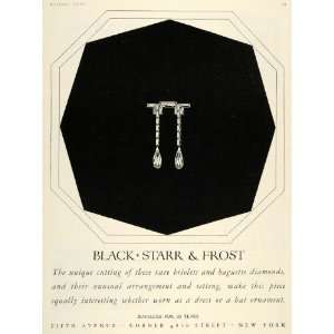  1925 Ad Black Starr Frost Jewelry Diamonds Fashion Hat 