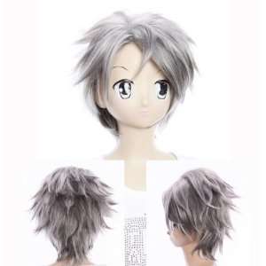 Cosplayland C890   33cm grey skipy short Hair mit Styling for Cosplay 
