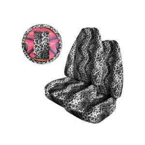  2 Animal Print SUV / Truck Seat Covers and Wheel Cover Set 