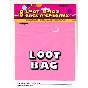  8 Loot Bags Neon Sacs A Cadeaux