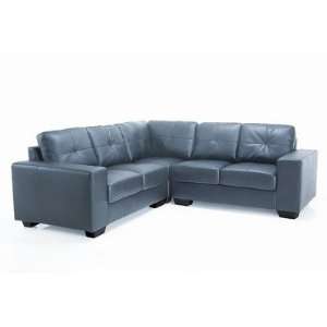  Spacco 3 Piece Sectional Leather Sofa in Black