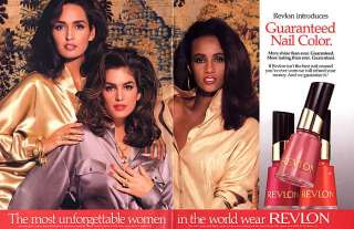 1991 Revlon Cindy Crawford Iman Gail Elliot makeup magazine ad  