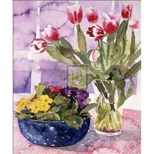  Primulas And Tulips Poster Print