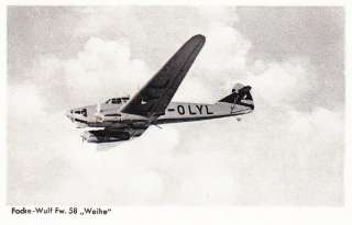 FW.58 WEIHE WW2 VINTAGE GERMAN AIRPLANE PHOTO POSTCARD  
