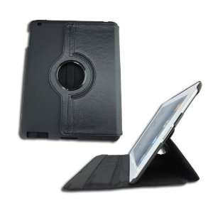 HK Black 360 Degree Rotatable Smart Leather Stand protective Case 
