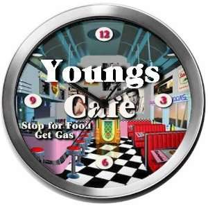  YOUNGS 14 Inch Cafe Metal Clock Quartz Movement Kitchen 