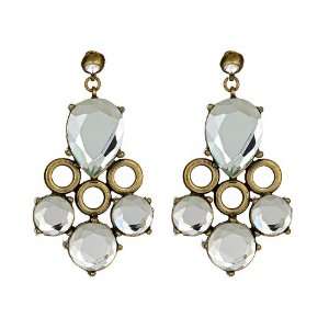    Gerard Yosca   Oxidized Brass and Crystal Drop Earring Jewelry