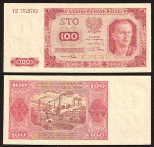 POLAND 100 zlotych 1948 crisp XF+  