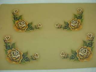 Yellow Rose Clusters Placemat? PRINTED LEATHER Scrap  