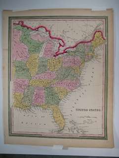 1845 Tanner Map of the United States  
