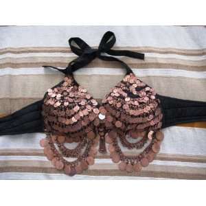  Tribal Belly Dance Coin Bra Top  Large 
