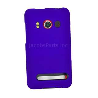 Blue Rubber Hard Case Snap On Cover for HTC EVO 4G  