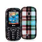 Blue Checkered Hard Skin Case Cover Accessory for LG Cosmos 2 II VN251