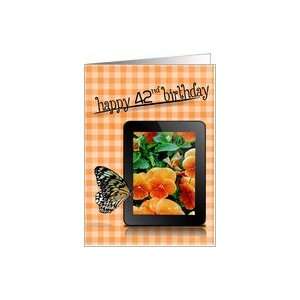  42nd birthday, butterfly, pansy, flower Card: Toys & Games