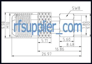 SMA male to F female adapter connector  