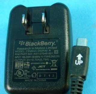 BlackBerry AC Travel Phone Charger PSM04A 050RIM 08332  