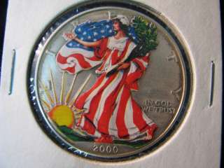 2000 American Eagle Enamel Fine Silver 1 Dollar Coin  
