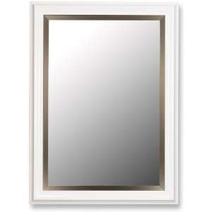  Wall mirror framed with glossy white finish and 