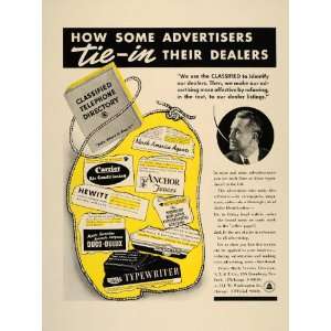  1937 Ad Yellow Pages Classified Telephone Directory 