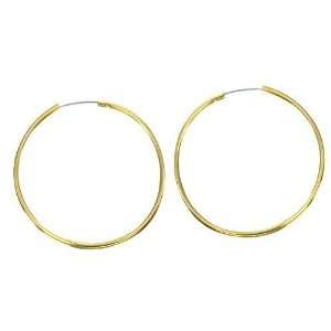  Yellow Gold Plated 60mm Hoop Earrings Jewelry