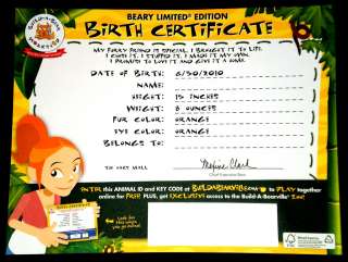 plus birth certificate with animal id key code to go to 