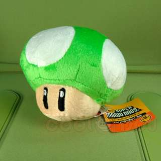 Mario 1UP Green Mushroom Plush Doll Figure Suction Cup  