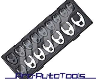 16Pcs Crows Foot Flare Nut Open End Wrench Tools Set  